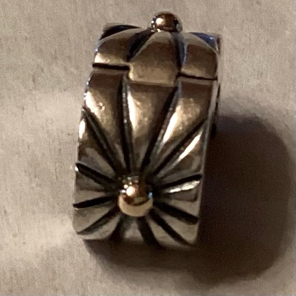 Pandora Sterling Clip Charm with 14k.